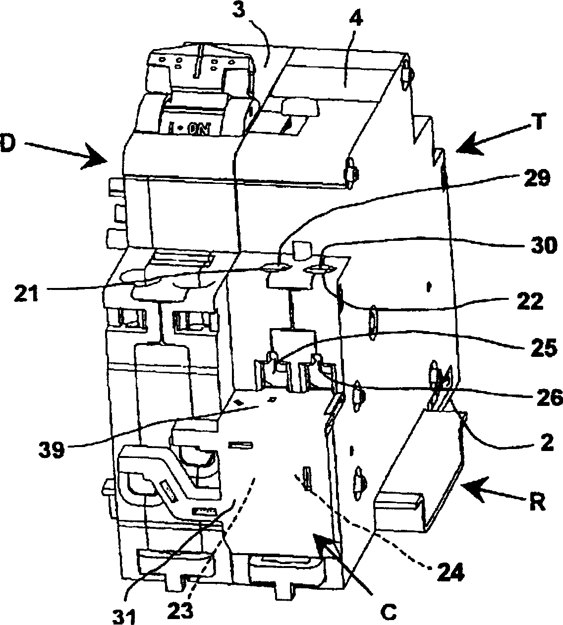 Device for electric connection of two electric apparatuses and electric apparatus adapted for said device