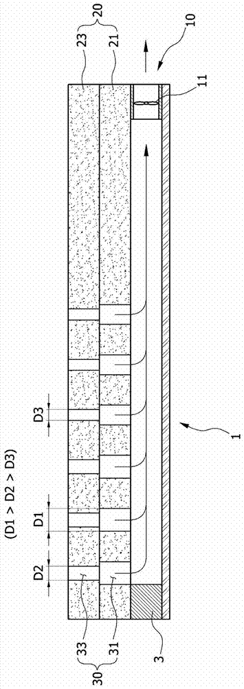 Massage device and mattress with the device