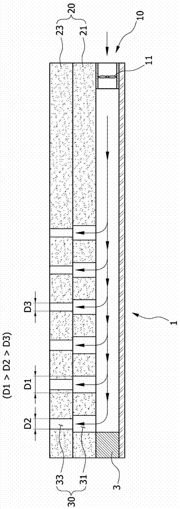 Massage device and mattress with the device