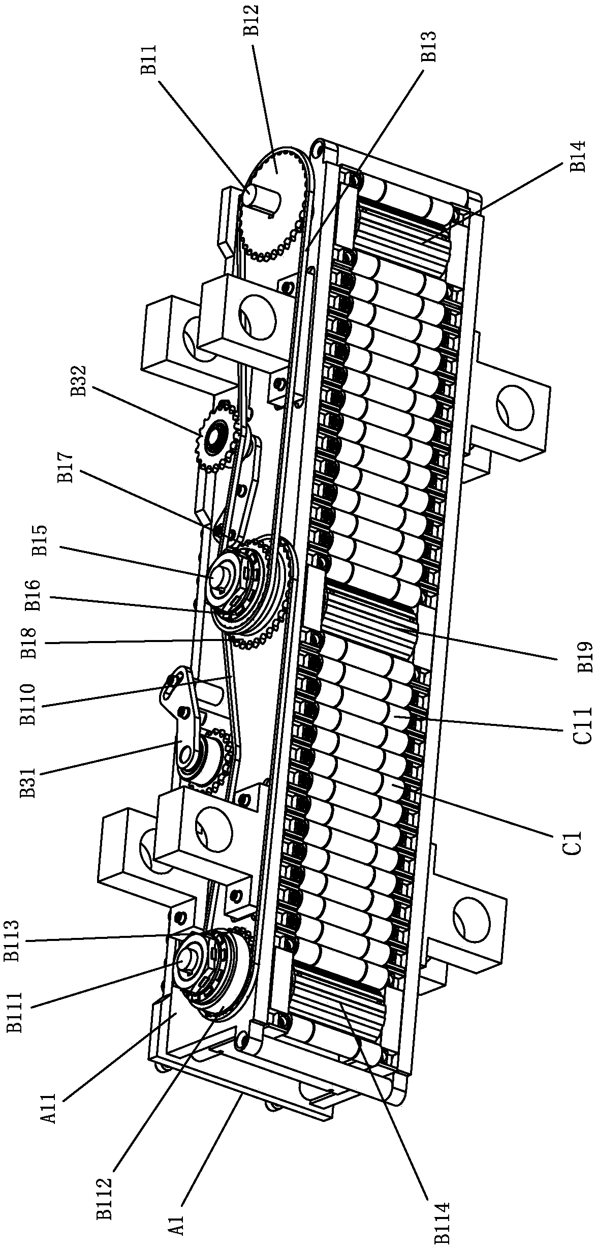 Batten pre-connection assembly for wood-processing machine