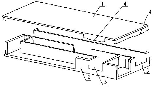Self-positioning narrow-side bridge waveguide and vacuum brazing technology thereof