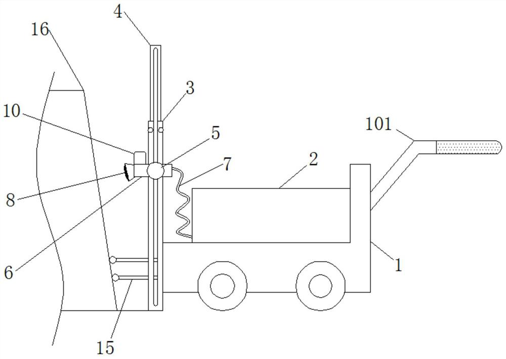 Angle automatic adjusting device facilitating furniture paint spraying