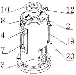 Vertical supporting device driven through servo electric cylinder