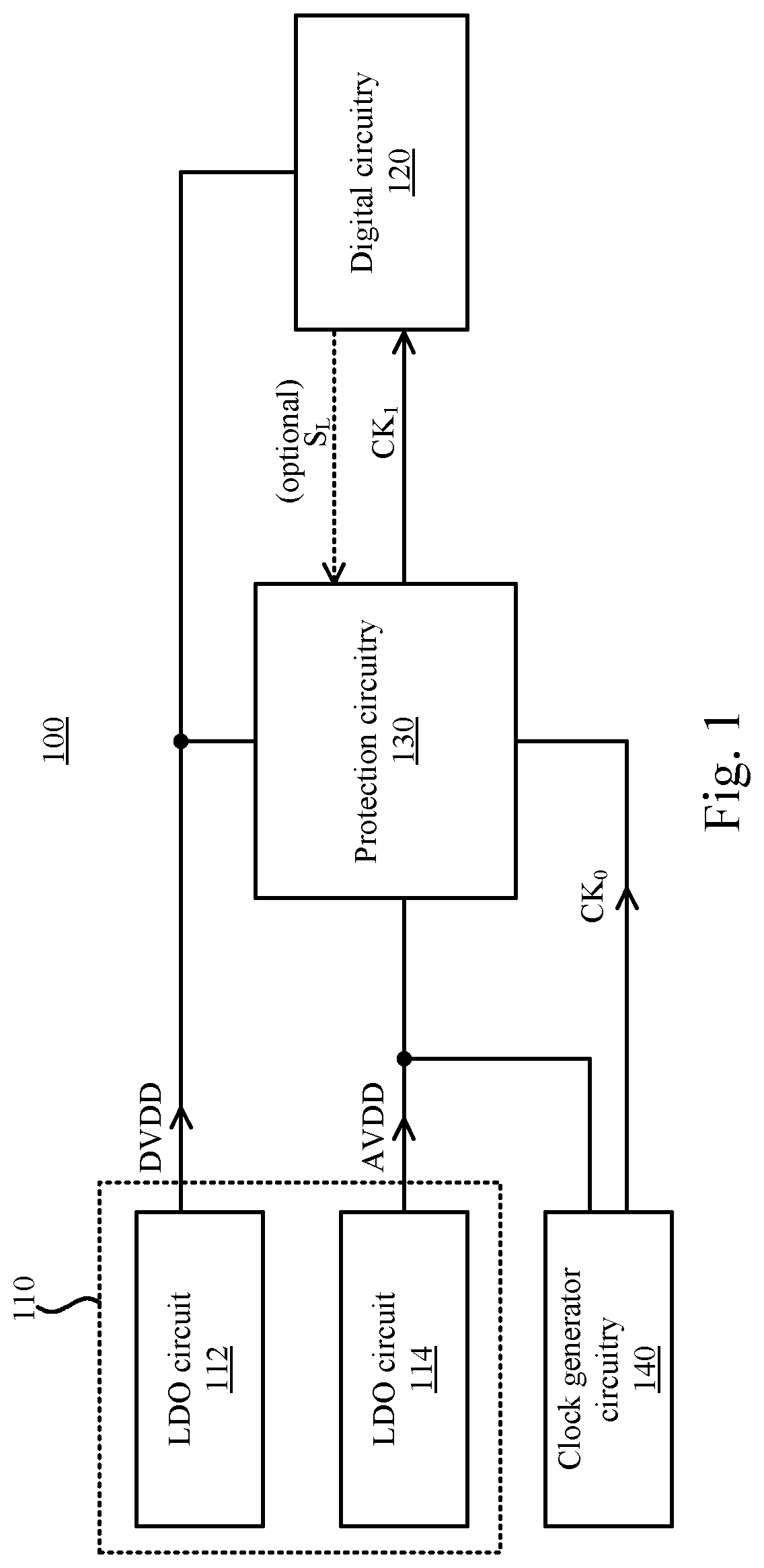 Digital circuit device and voltage drop detector circuitry