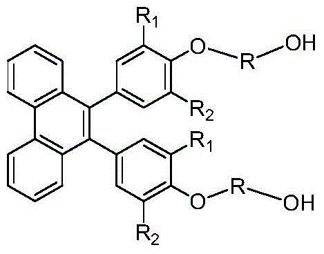 Preparation method of 9,10-di(4-hydroxy alkoxy alcohol-phenyl)-phenanthrene aromatic diol