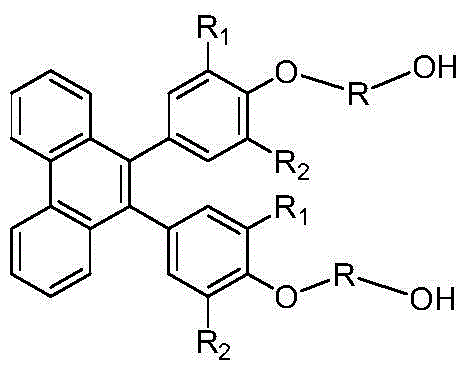 Preparation method of 9,10-di(4-hydroxy alkoxy alcohol-phenyl)-phenanthrene aromatic diol