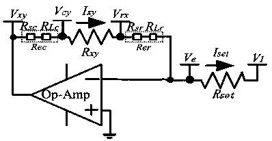 Resistive sensor array test circuit based on two-wire equal-potential method