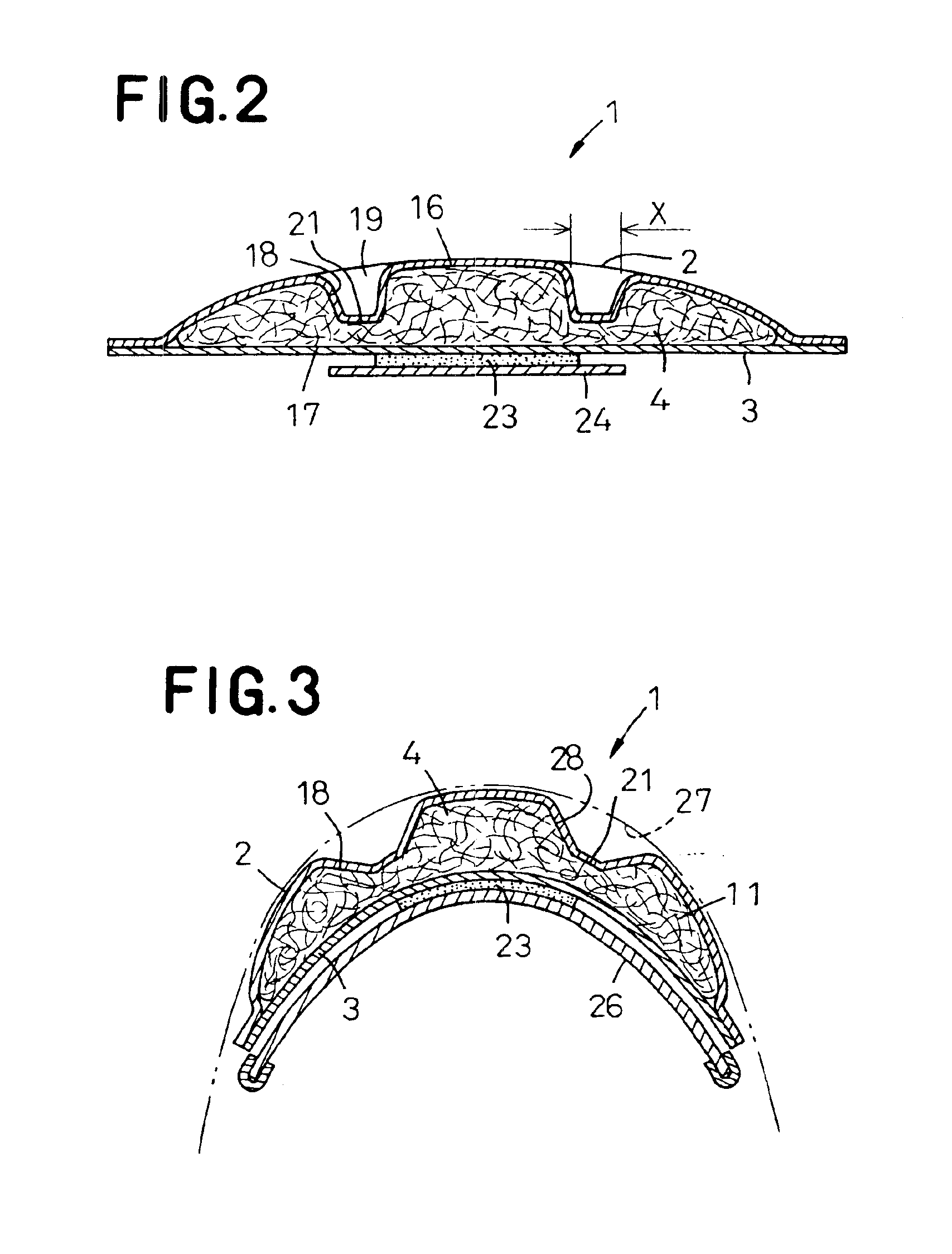 Disposable body fluid absorbent article having longitudinal side groove
