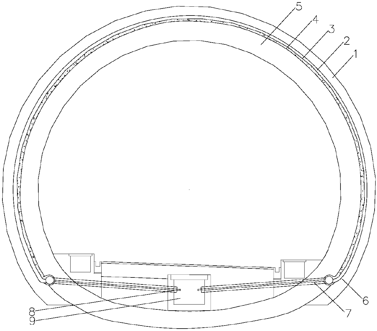 Pre-embedded tunnel annular water drainage pipe arrangement method