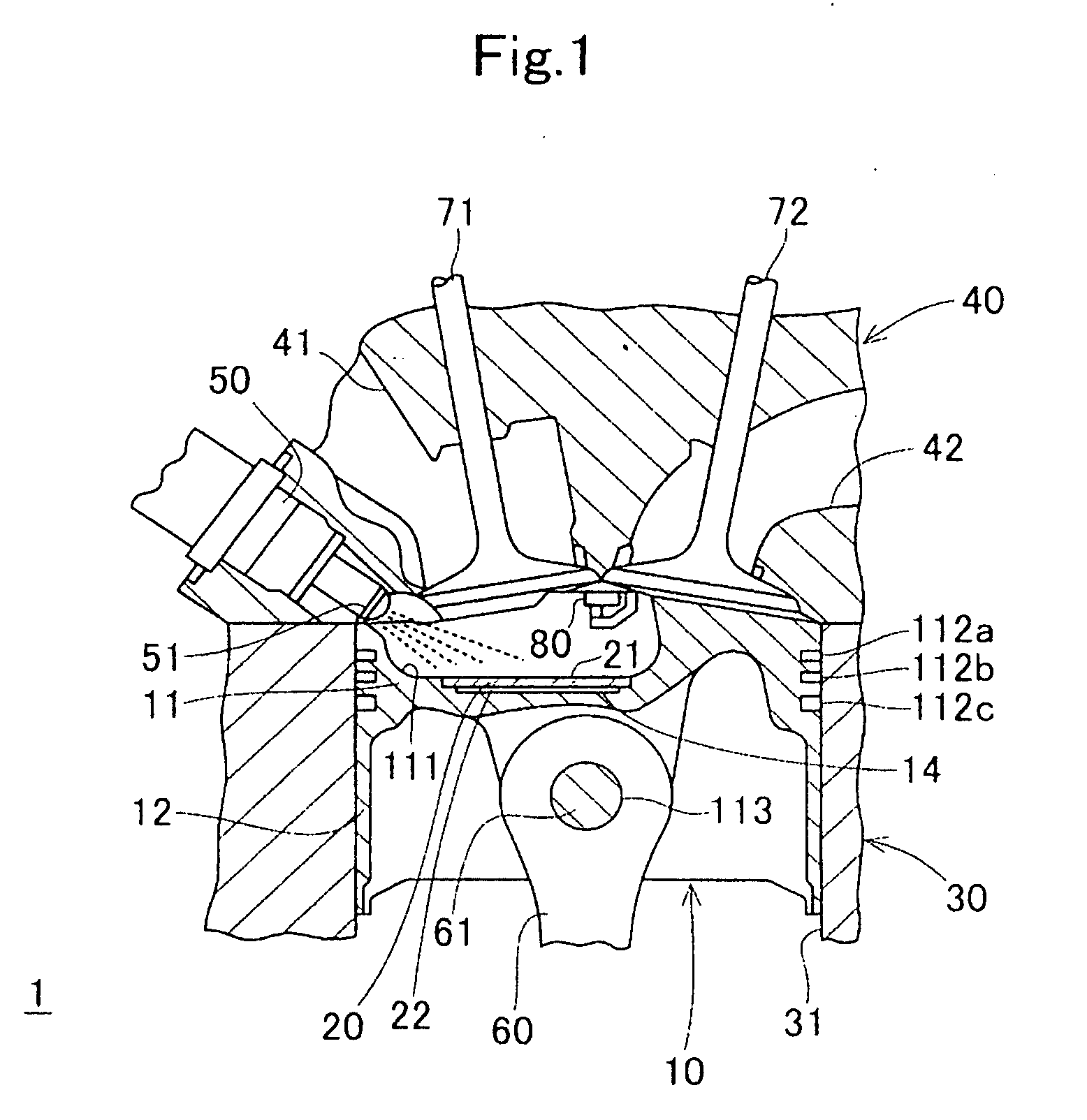 In-cylinder fuel-injection type internal combustion engine, piston for in-cylinder fuel-injection type internal combustion engine and process for manufacturing piston for in-cylinder fuel-injection type internal combustion engine