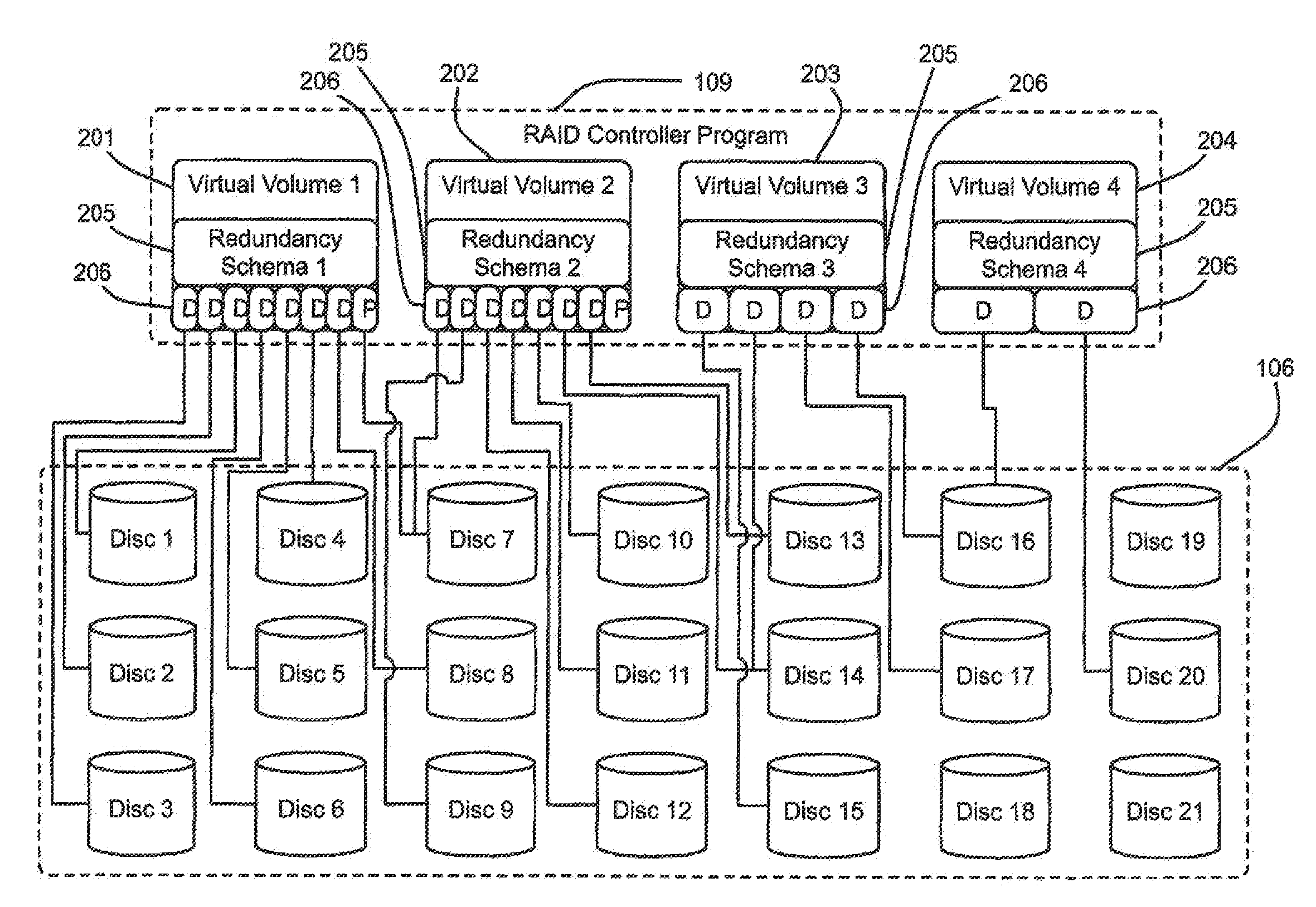 Providing redundancy in a virtualized storage system for a computer system