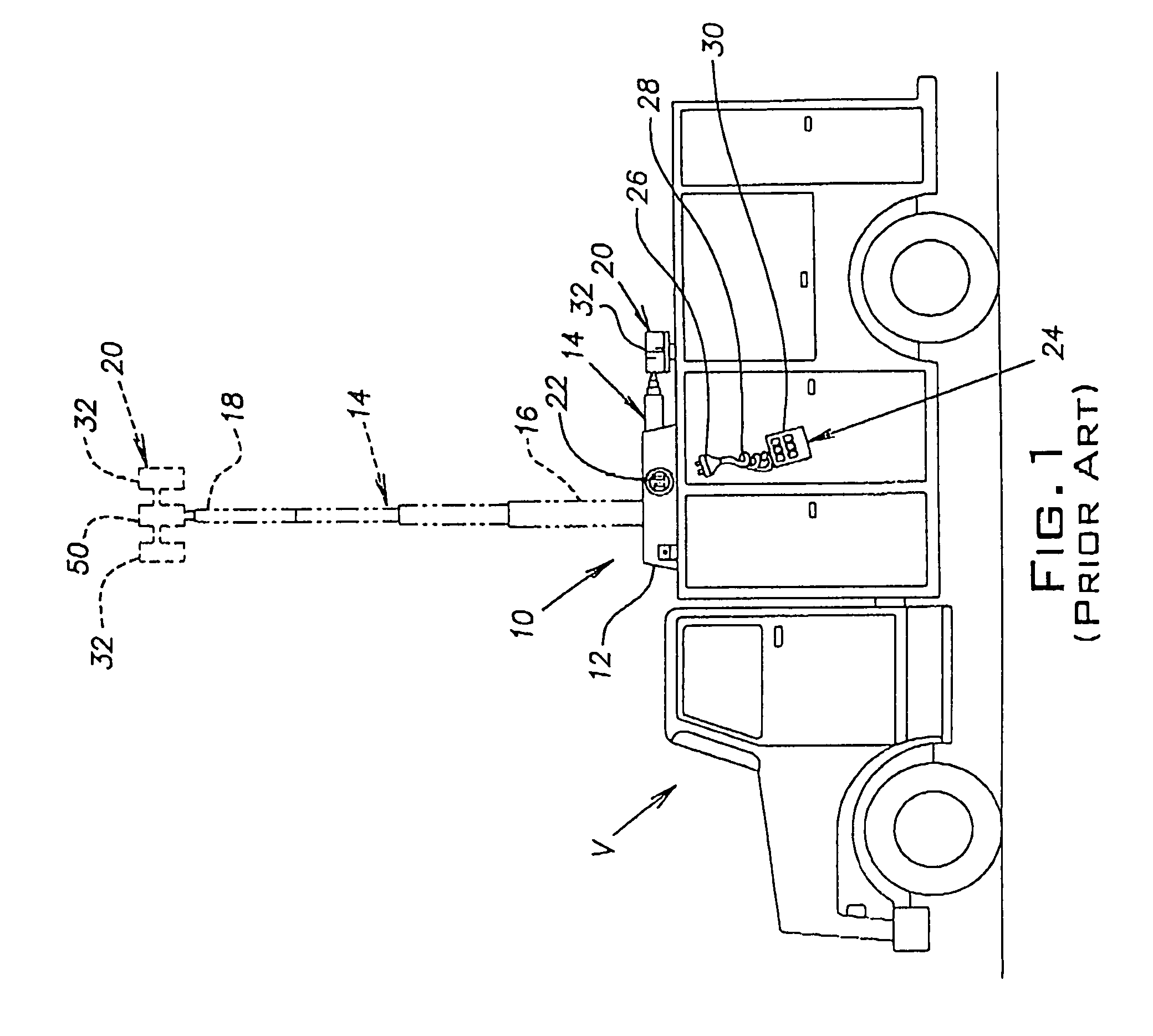 Wireless remote control system for extendable masts