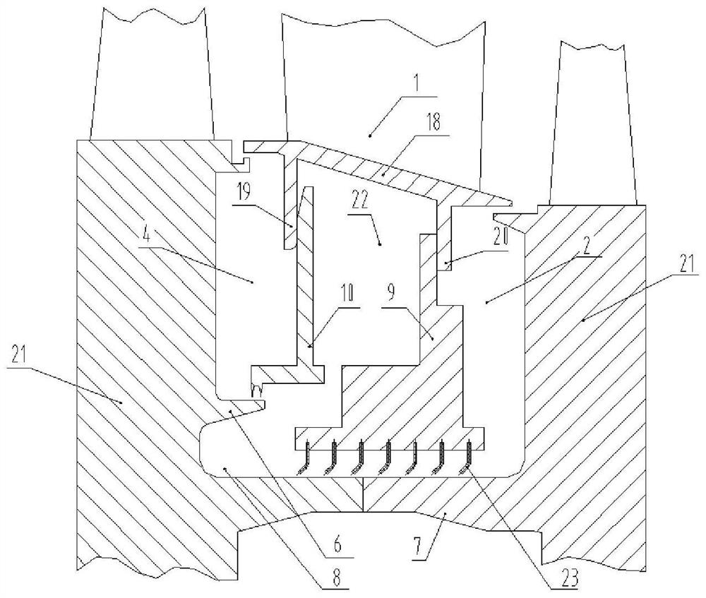 Gas turbine interstage sealing structure