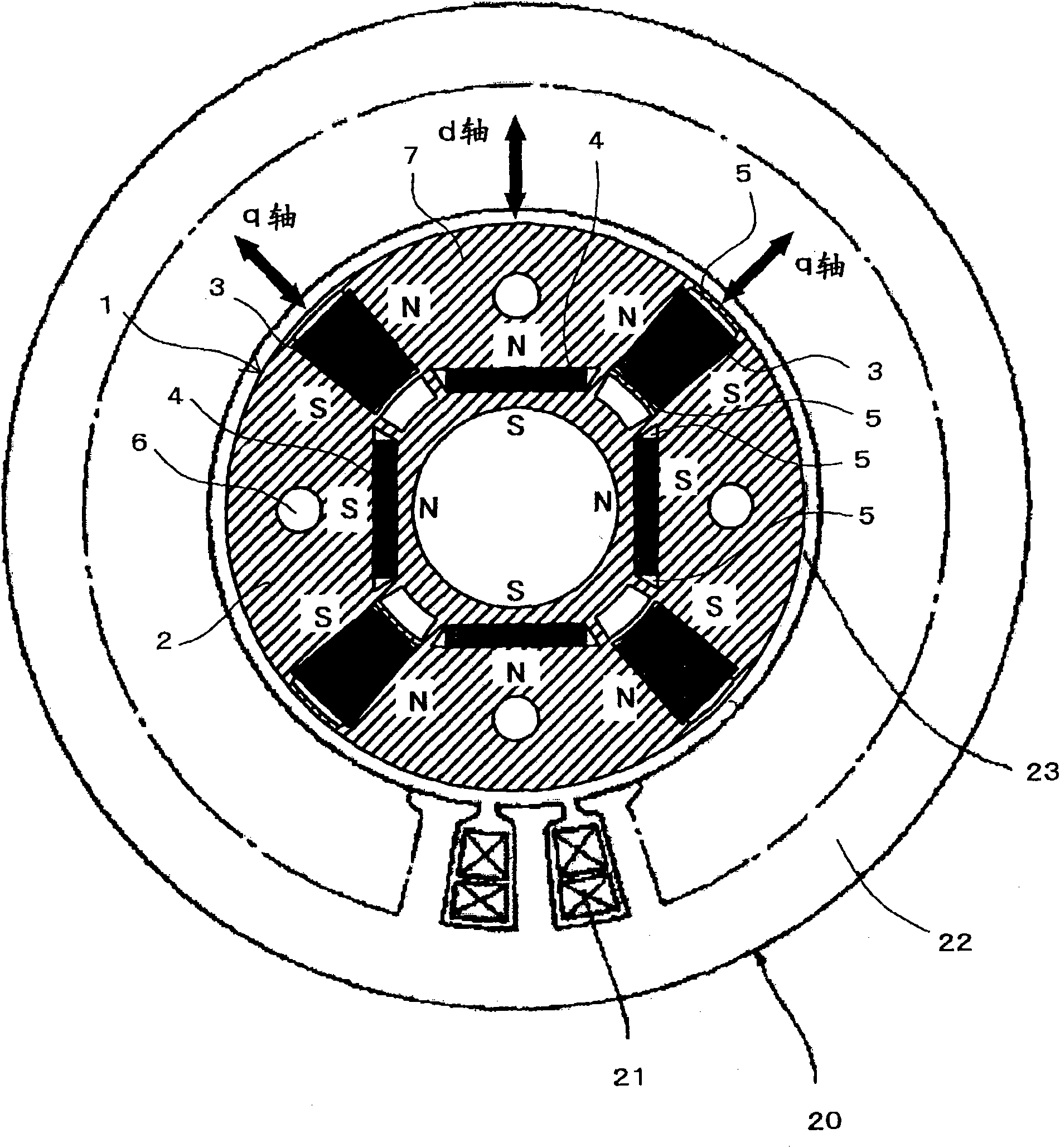 Permanent magnet rotary electric machine and permanent magnet motor drive system