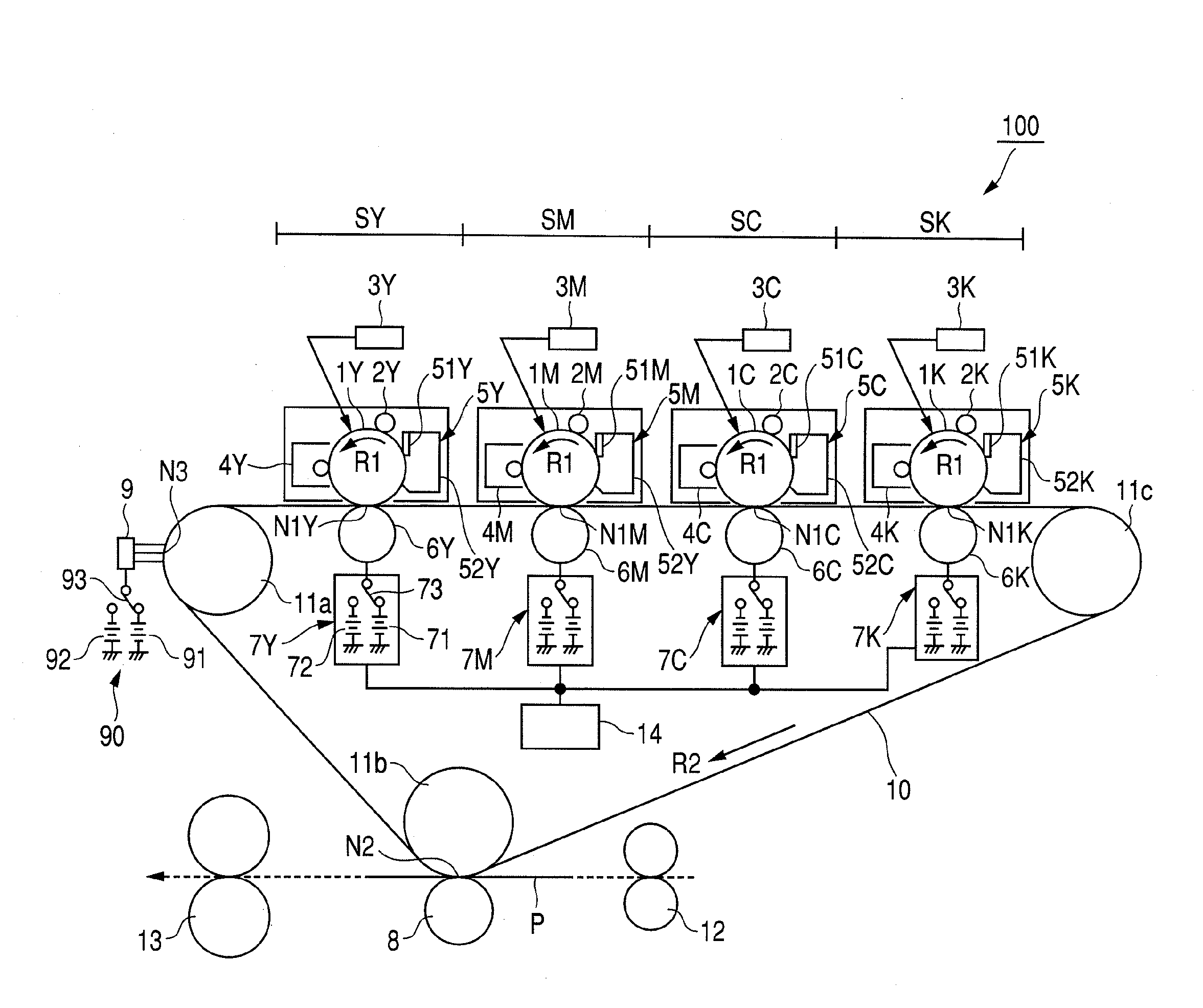 Image forming apparatus having a charge member disposed near an image bearing member