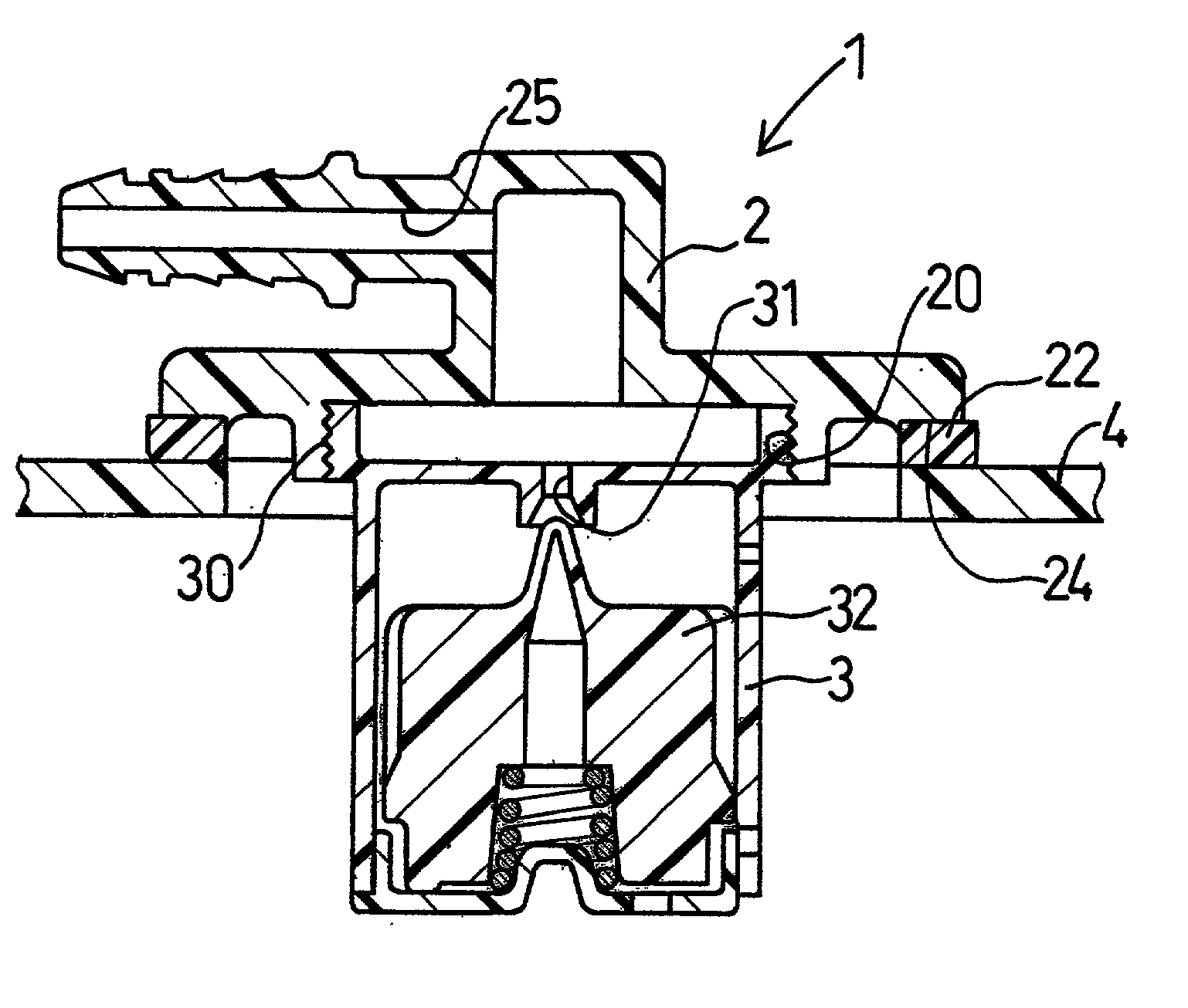 Valve attached to fuel tank