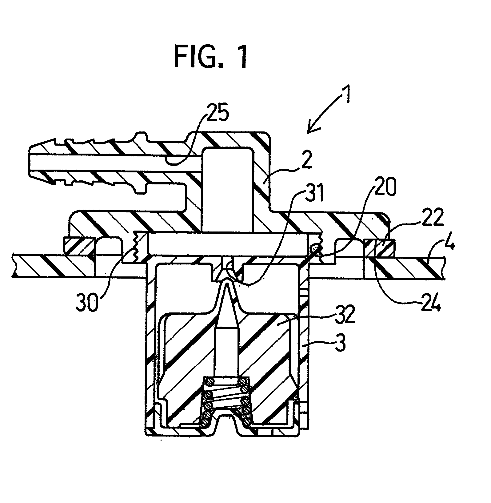 Valve attached to fuel tank