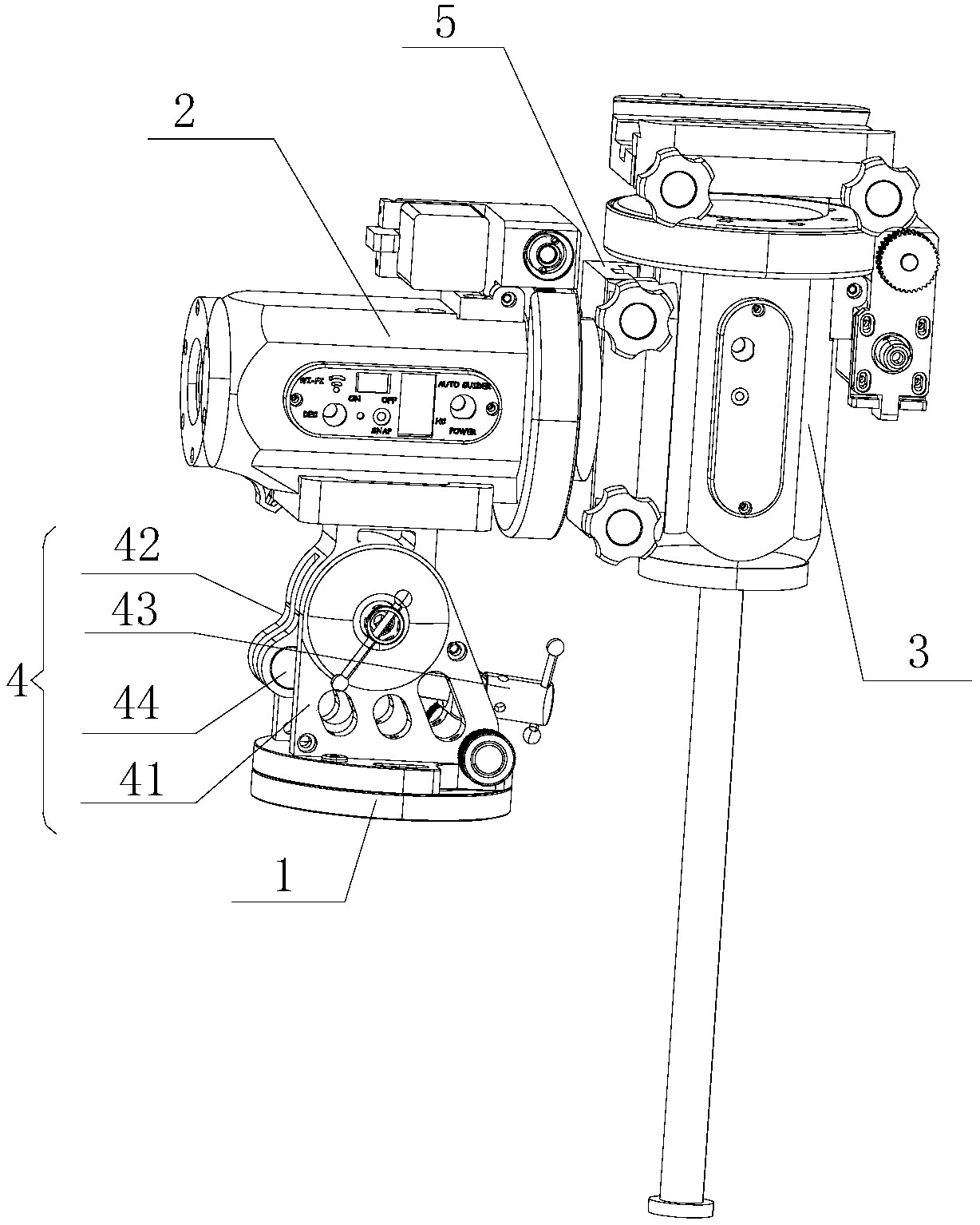 Dimension adjustment mechanism of a combined equatorial mount