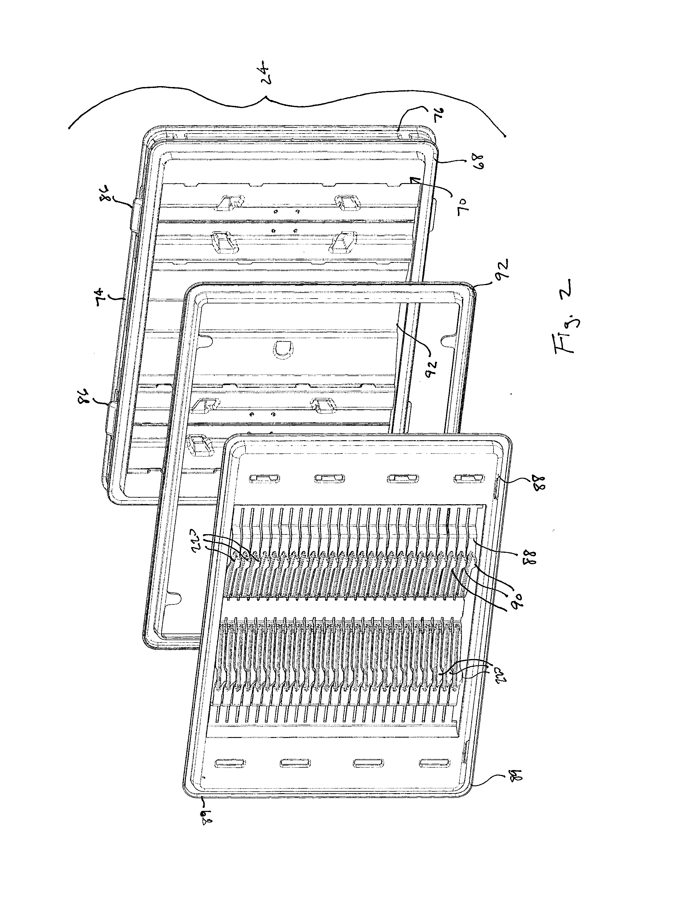 Wafer container with door guide and seal