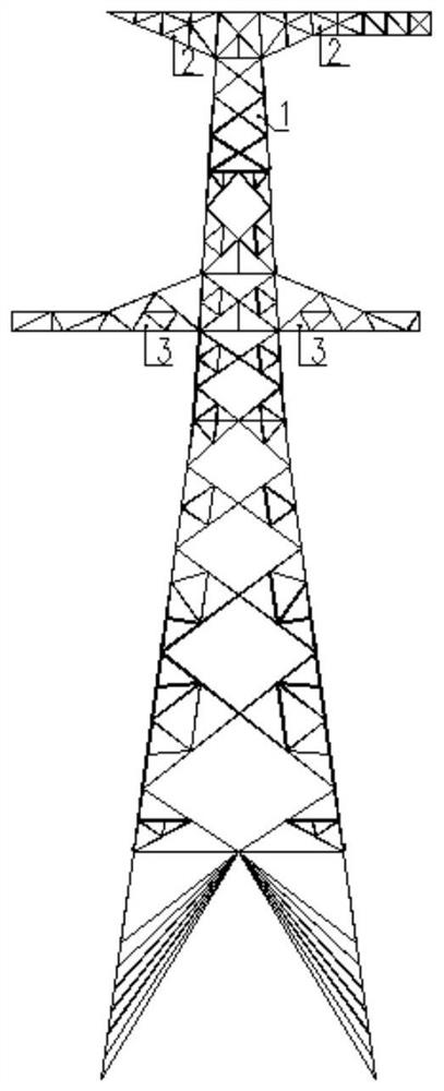 Repairable iron tower anti-icing disaster reduction design method