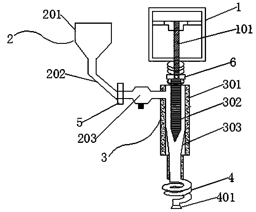 Dripping-proof low-bubble linkage-type filling structure