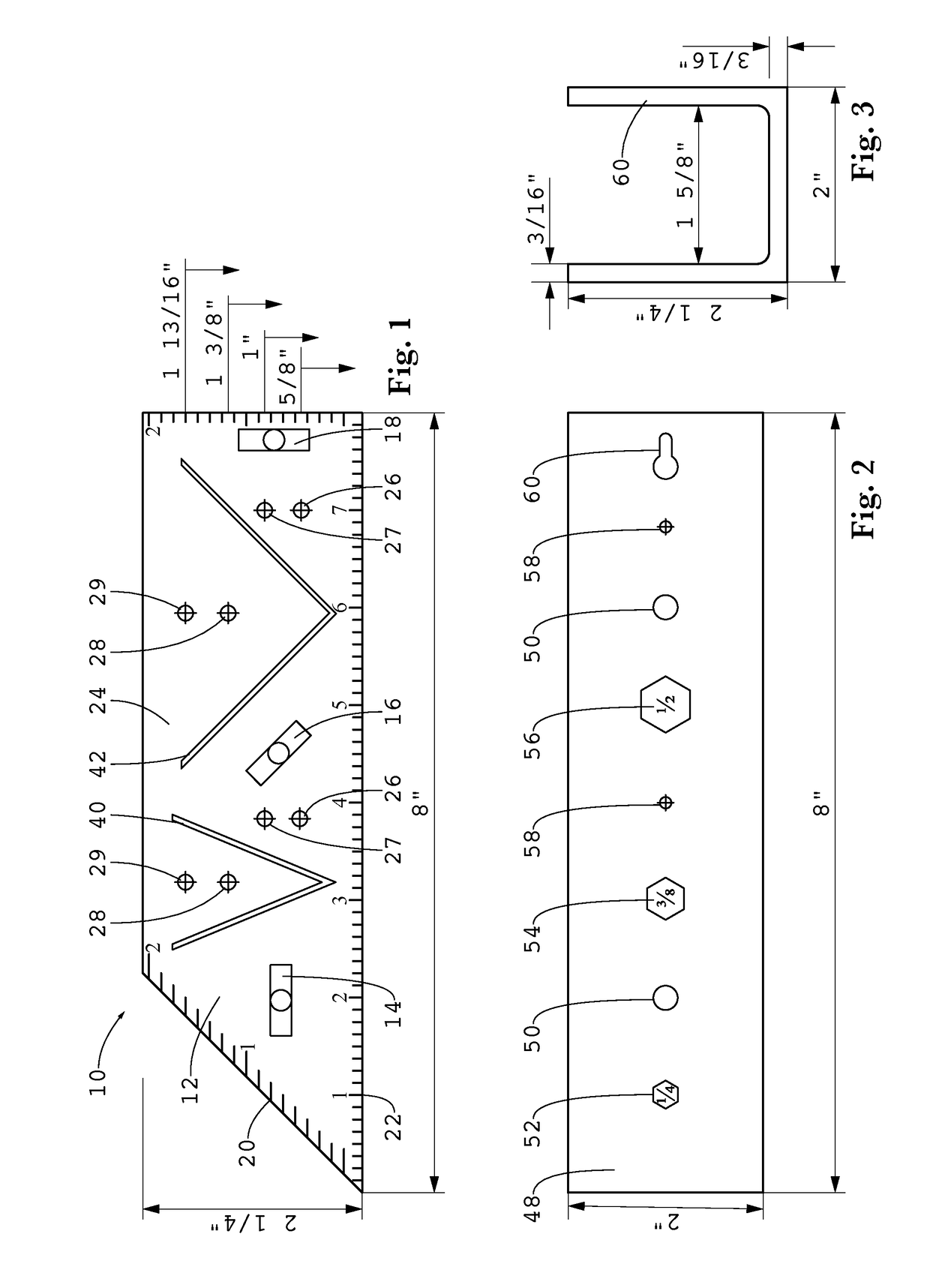 Tool for marking and measuring struts for construction