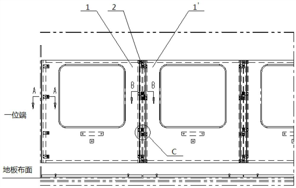 A modular interior side wall panel structure for a railway passenger car