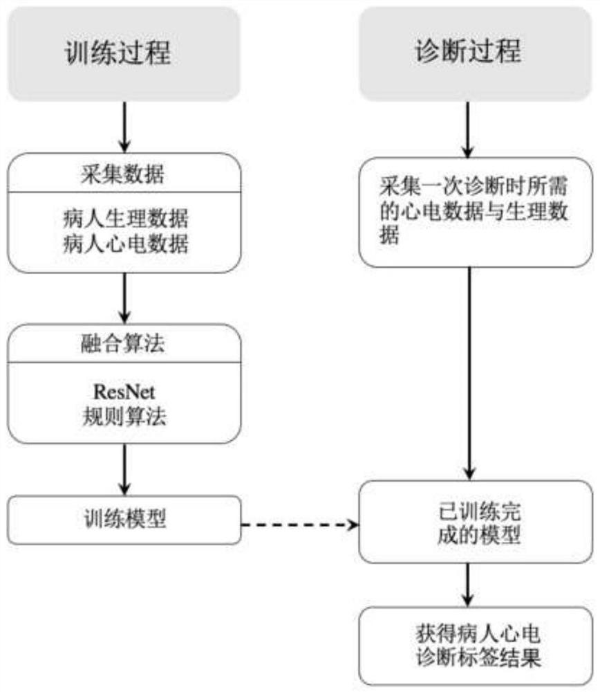 Electrocardiogram diagnosis method and device based on artificial rule enhanced neural network