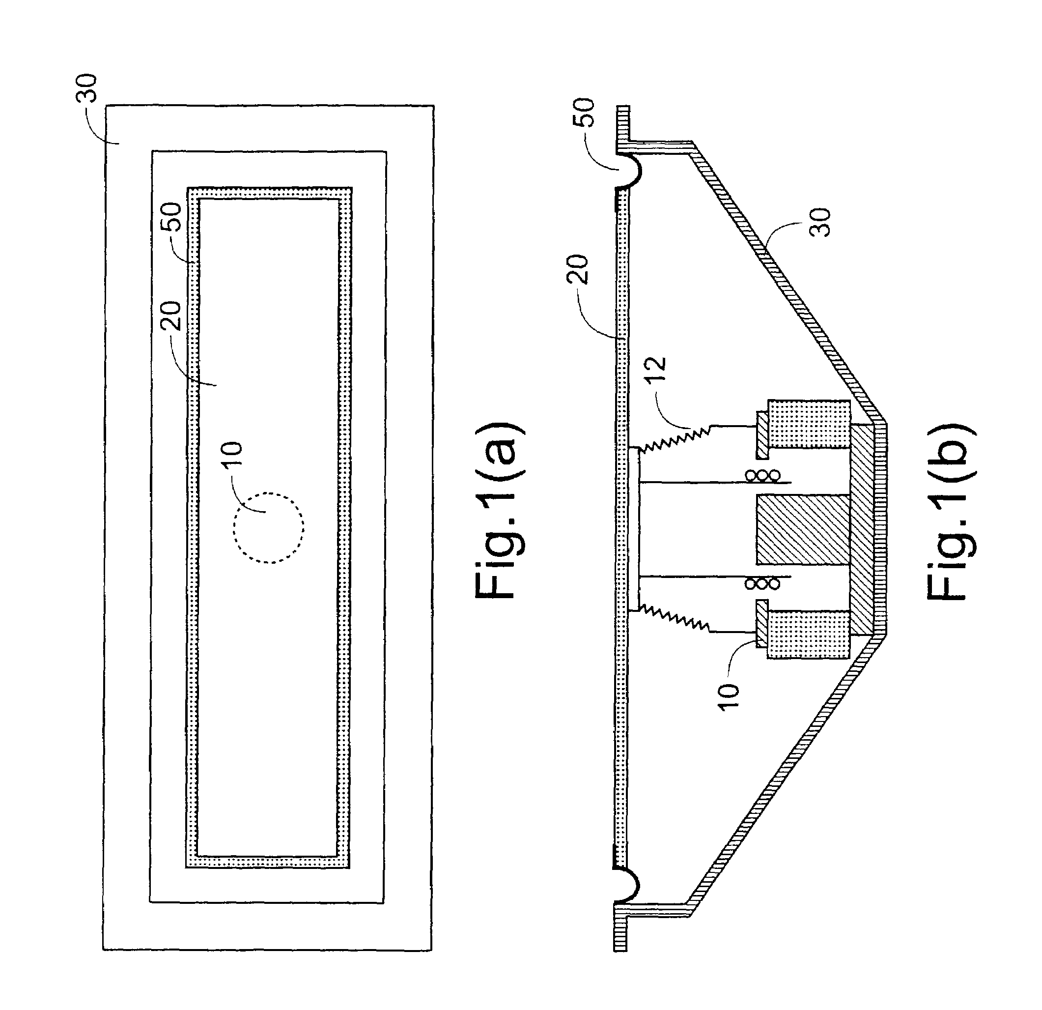 Rectangular panel-form loudspeaker and its radiating panel