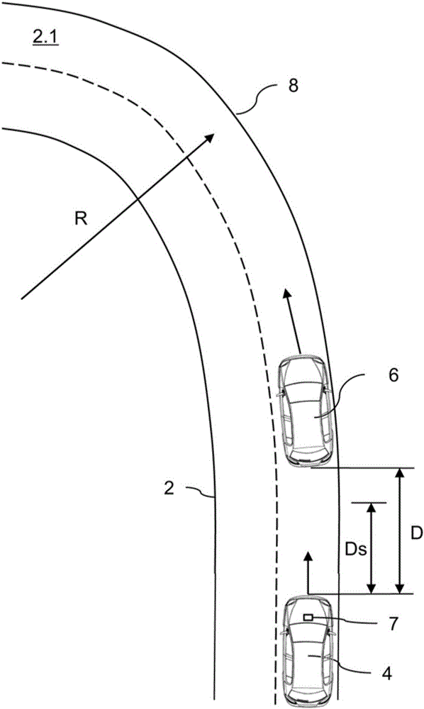 Distance control system, motor vehicle and computer program product