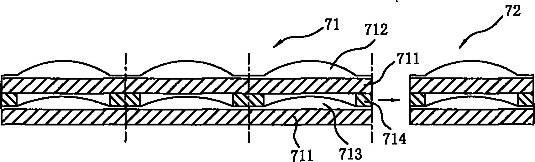 Square stackable glass lens module and manufacturing method thereof