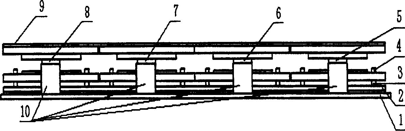 Multiple axial force platform array and human walking gait information gaining method