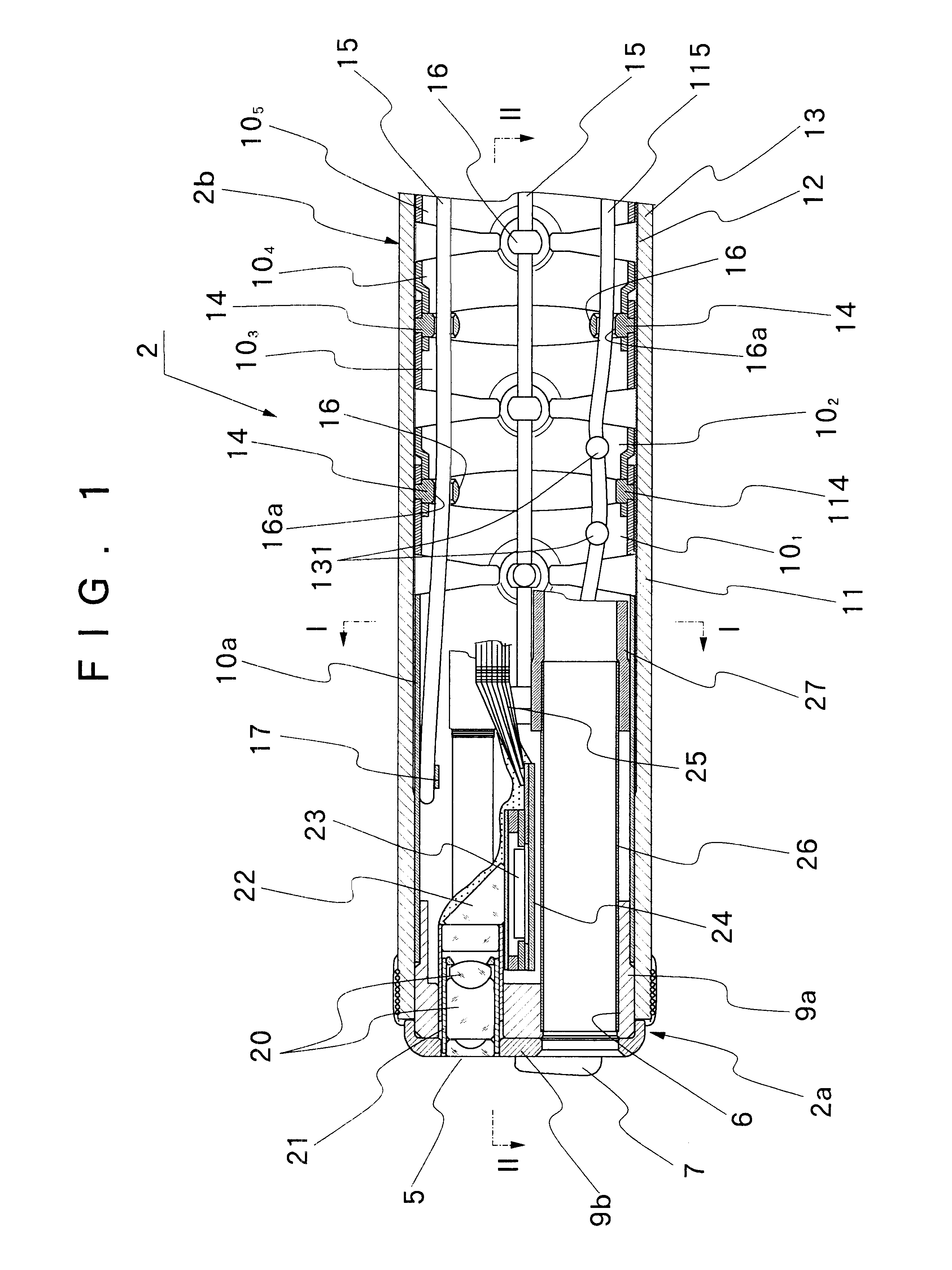 Angle portion of an endoscope