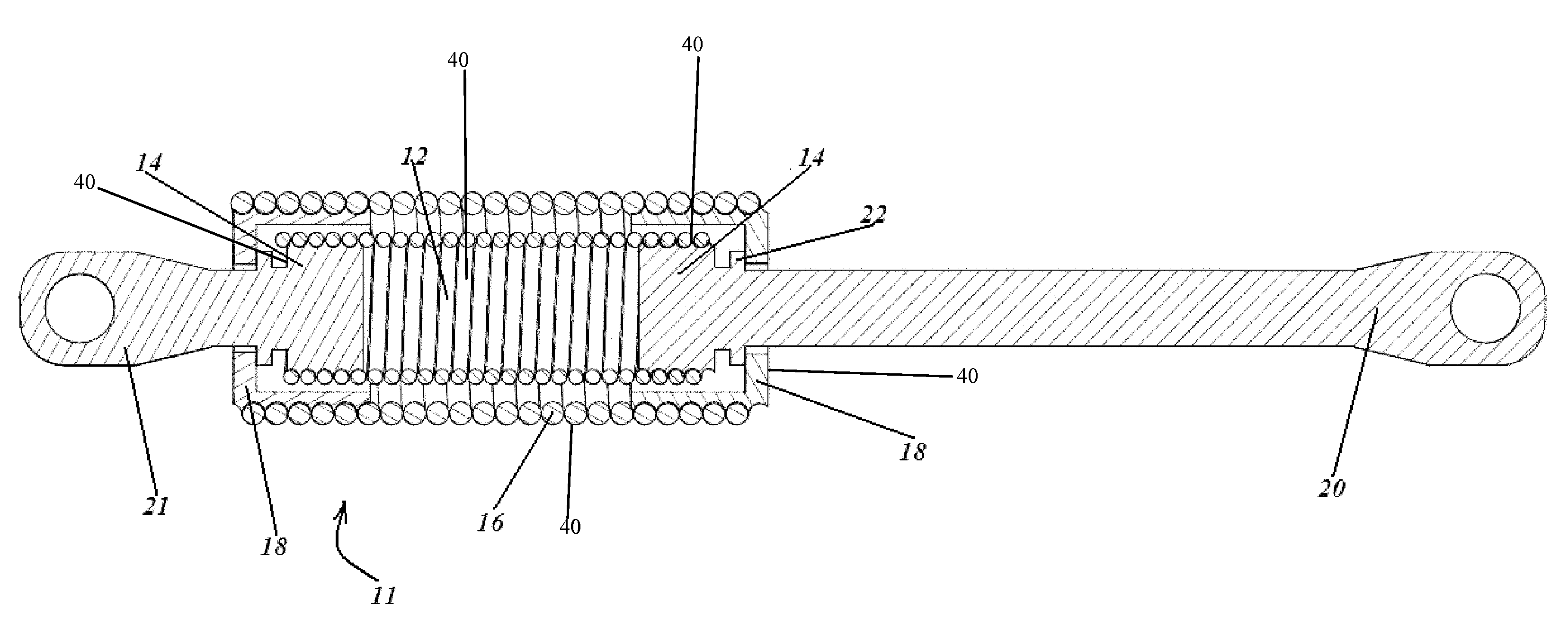 Tension spring mount with friction-resistant coating