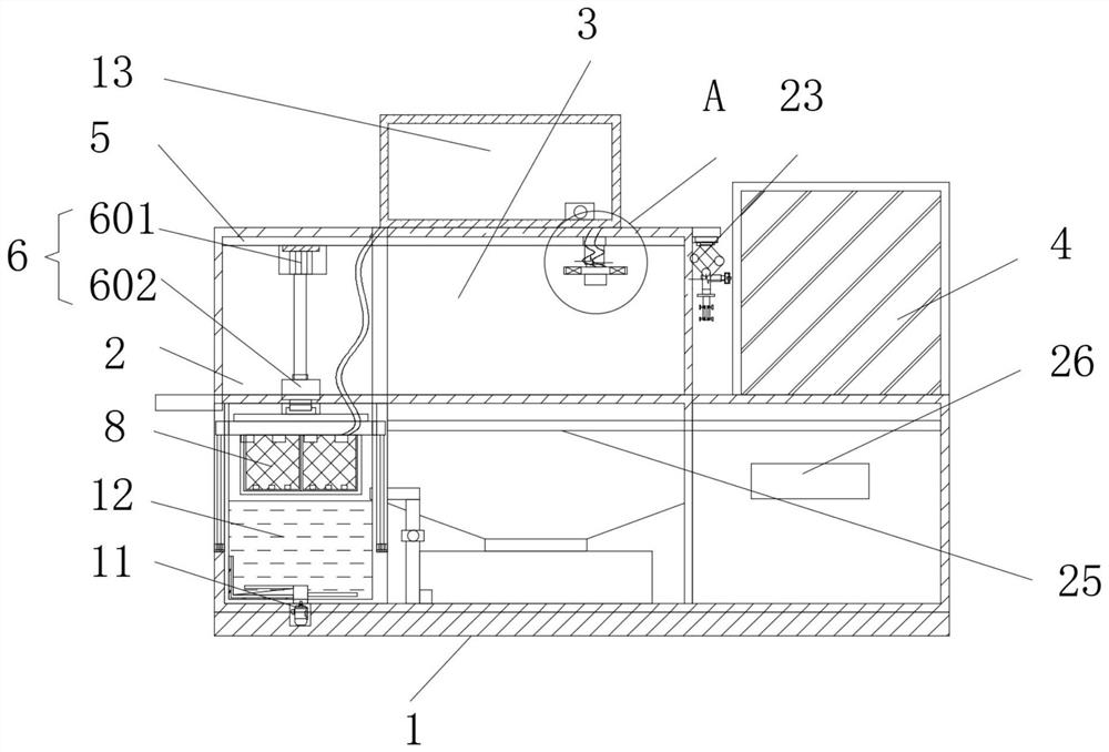 Paint dip dyeing pool with draining function for hardware material manufacturing