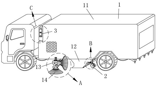 A road pollution cleaning vehicle for street washing