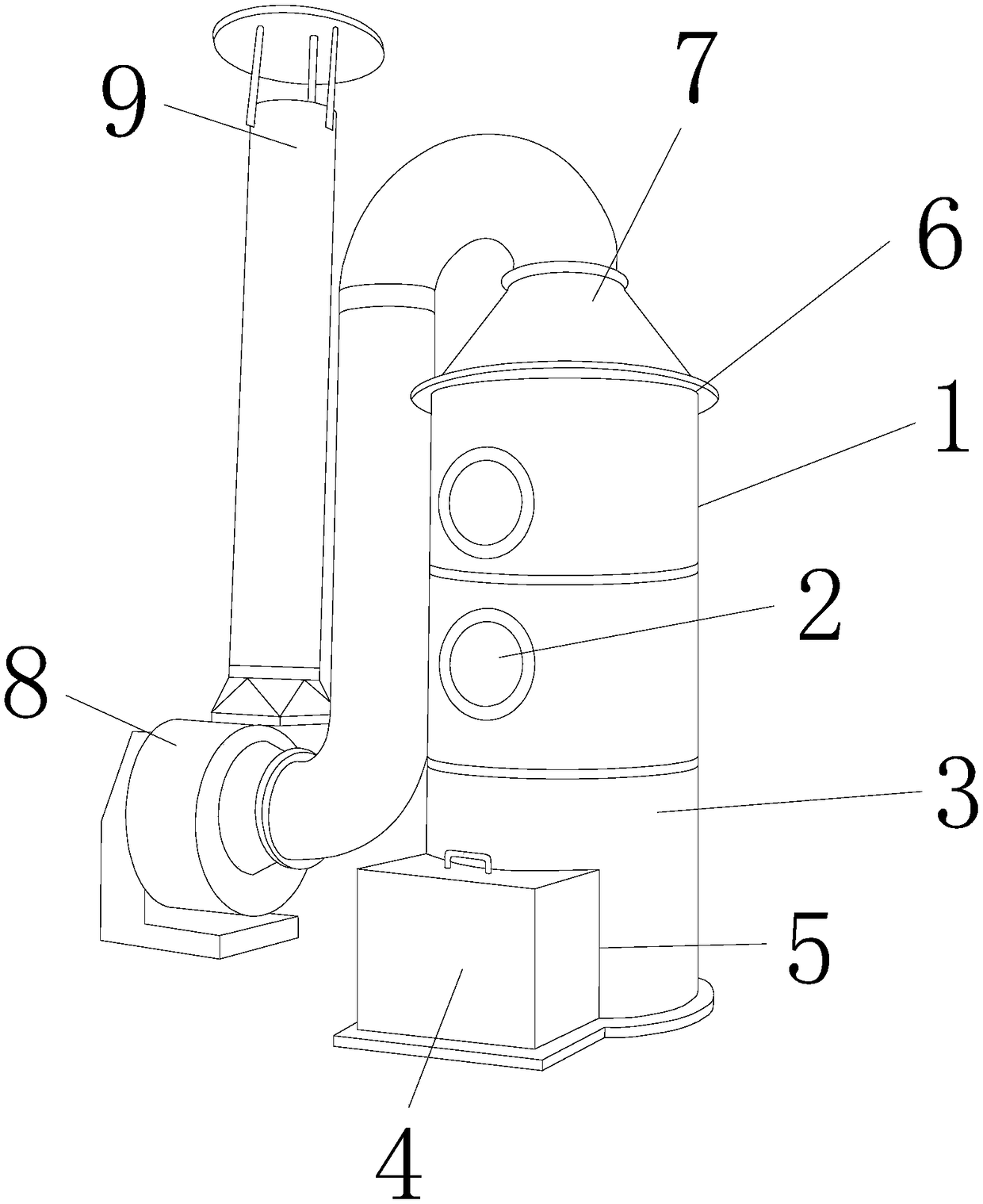 Purification treatment system for treating acidic industrial wastewater