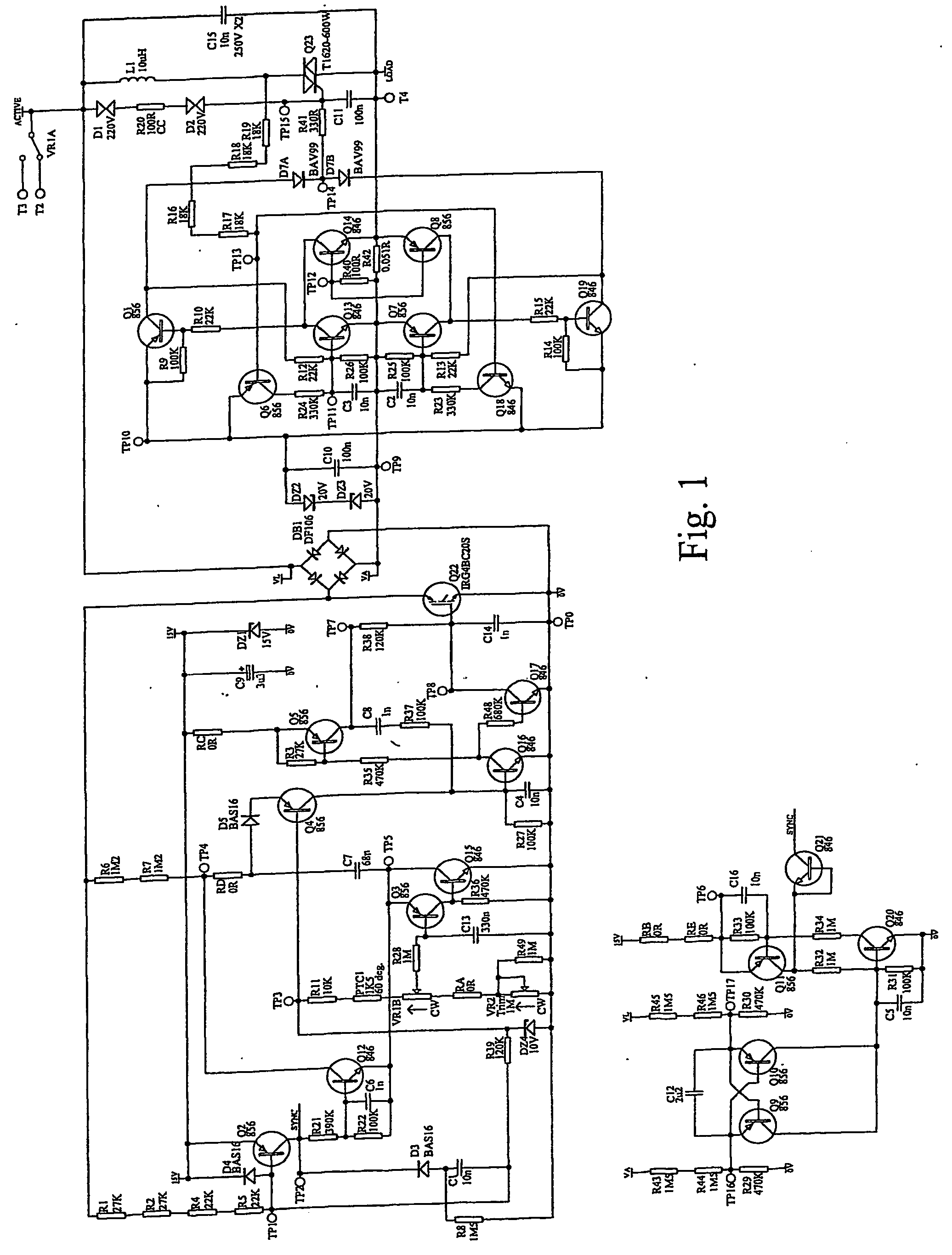 Dimmer circuit with improved inductive load imbalance protection