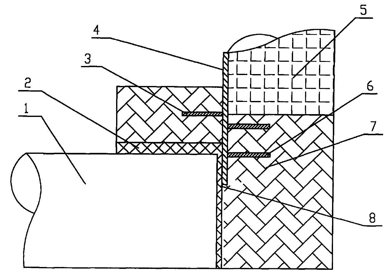 Method for constructing refractory materials at pellet rotary kiln bellow port
