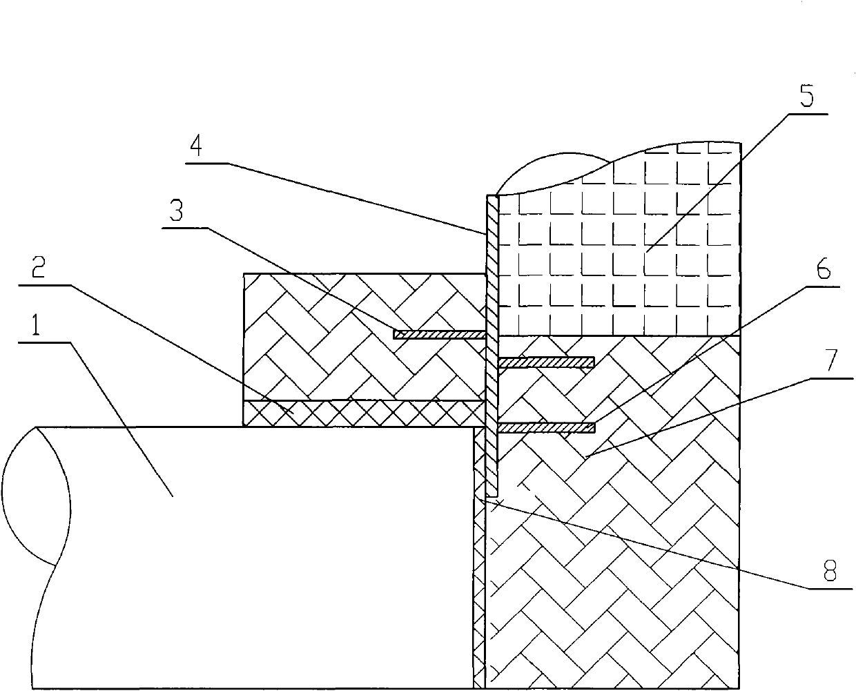 Method for constructing refractory materials at pellet rotary kiln bellow port