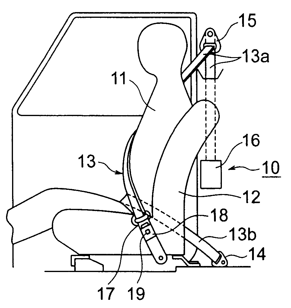 Vehicle seat belt apparatus
