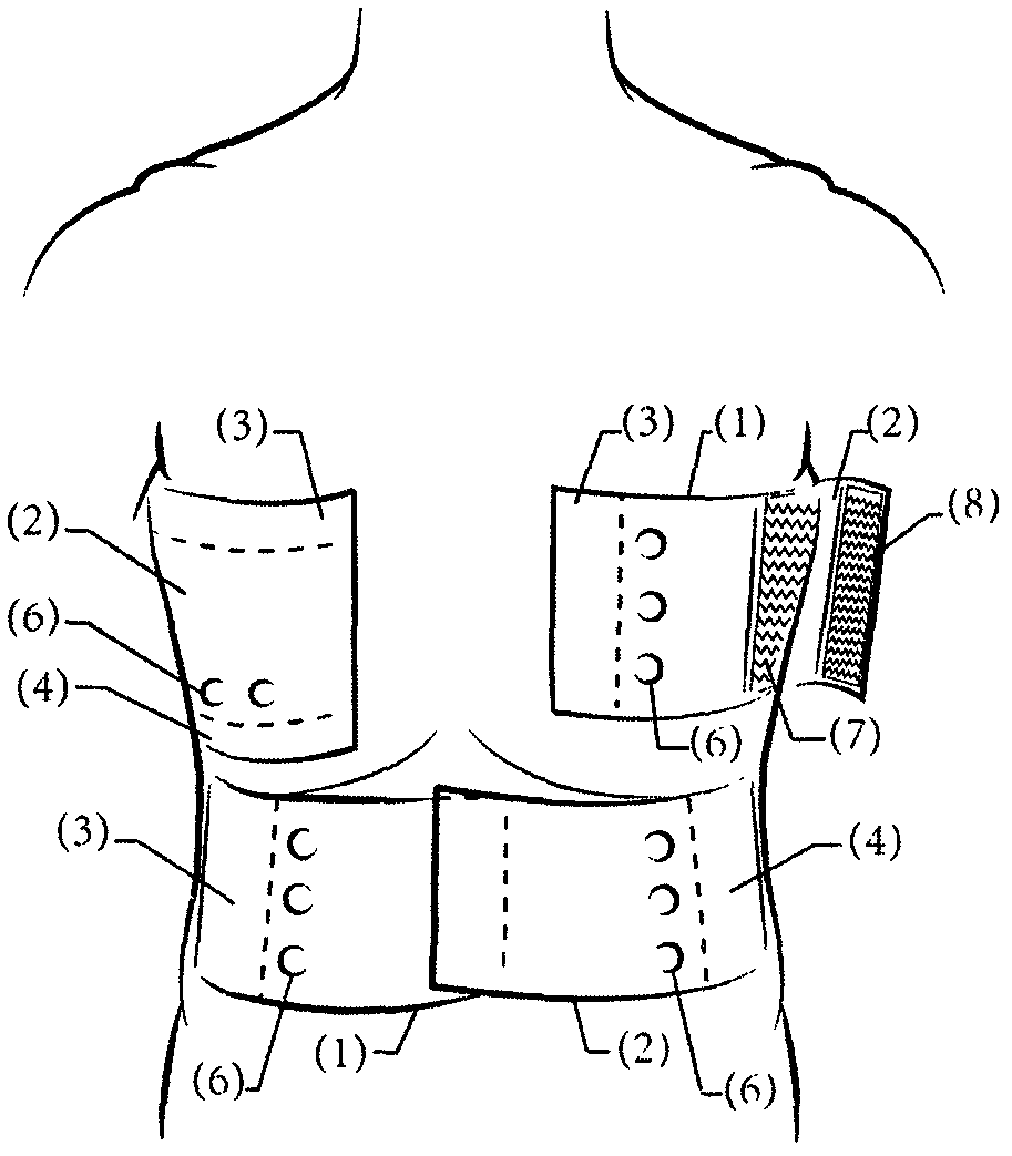 Combination chest (abdomen) belt for traction and tension reduction and its application method