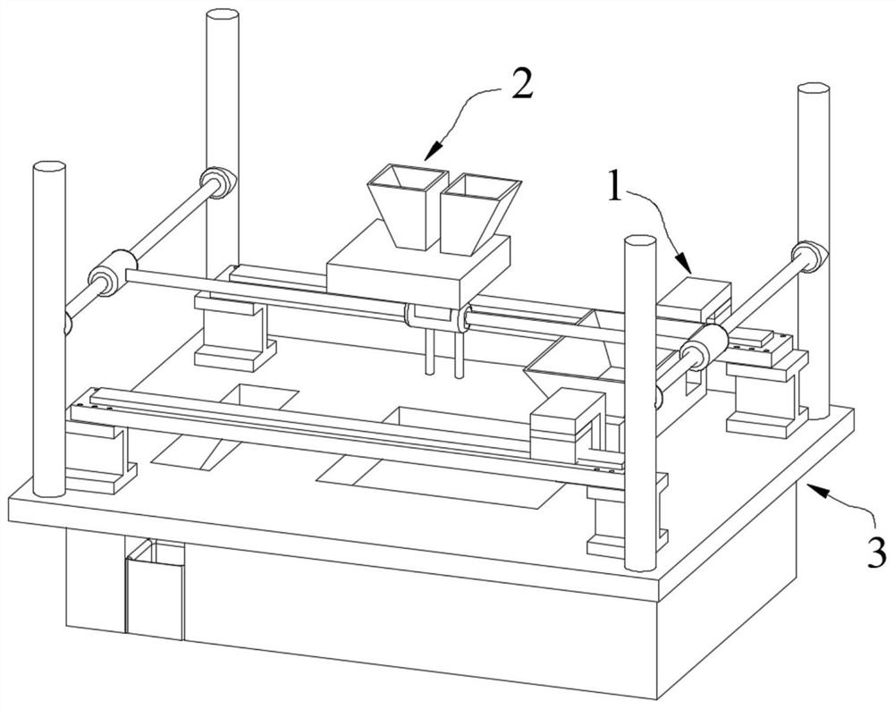 Powder spreading system for polymetallic material 3D printing equipment