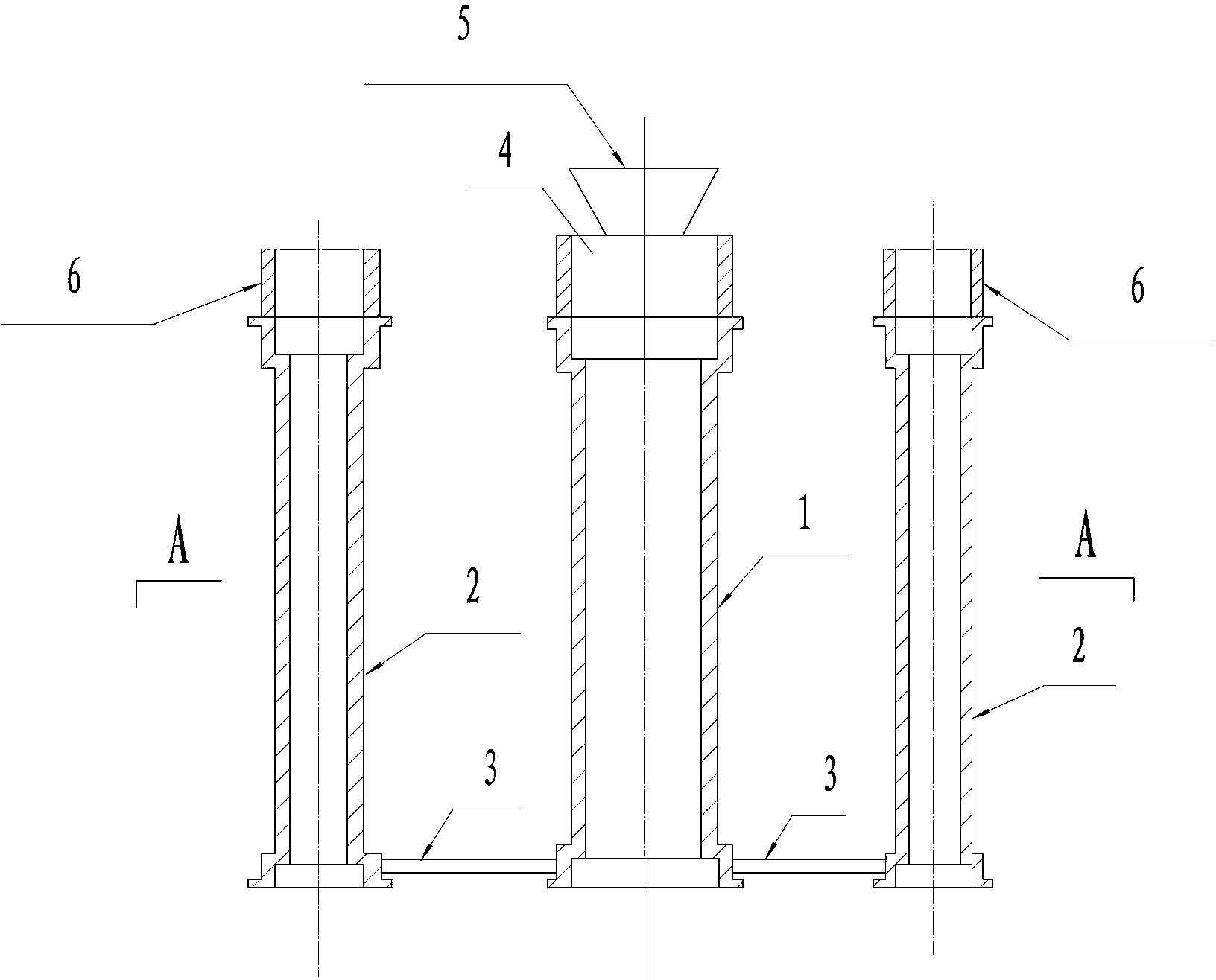 Combined model structure for improving product yield of evaporative pattern casting process for cast iron pipe fittings