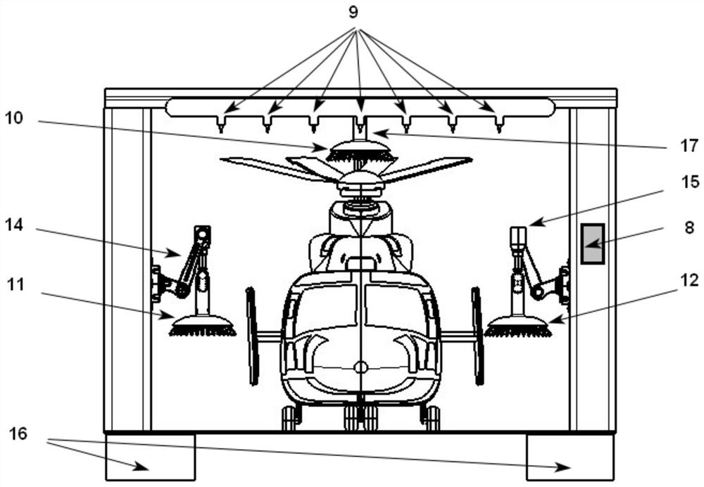 Automatic helicopter cleaning device