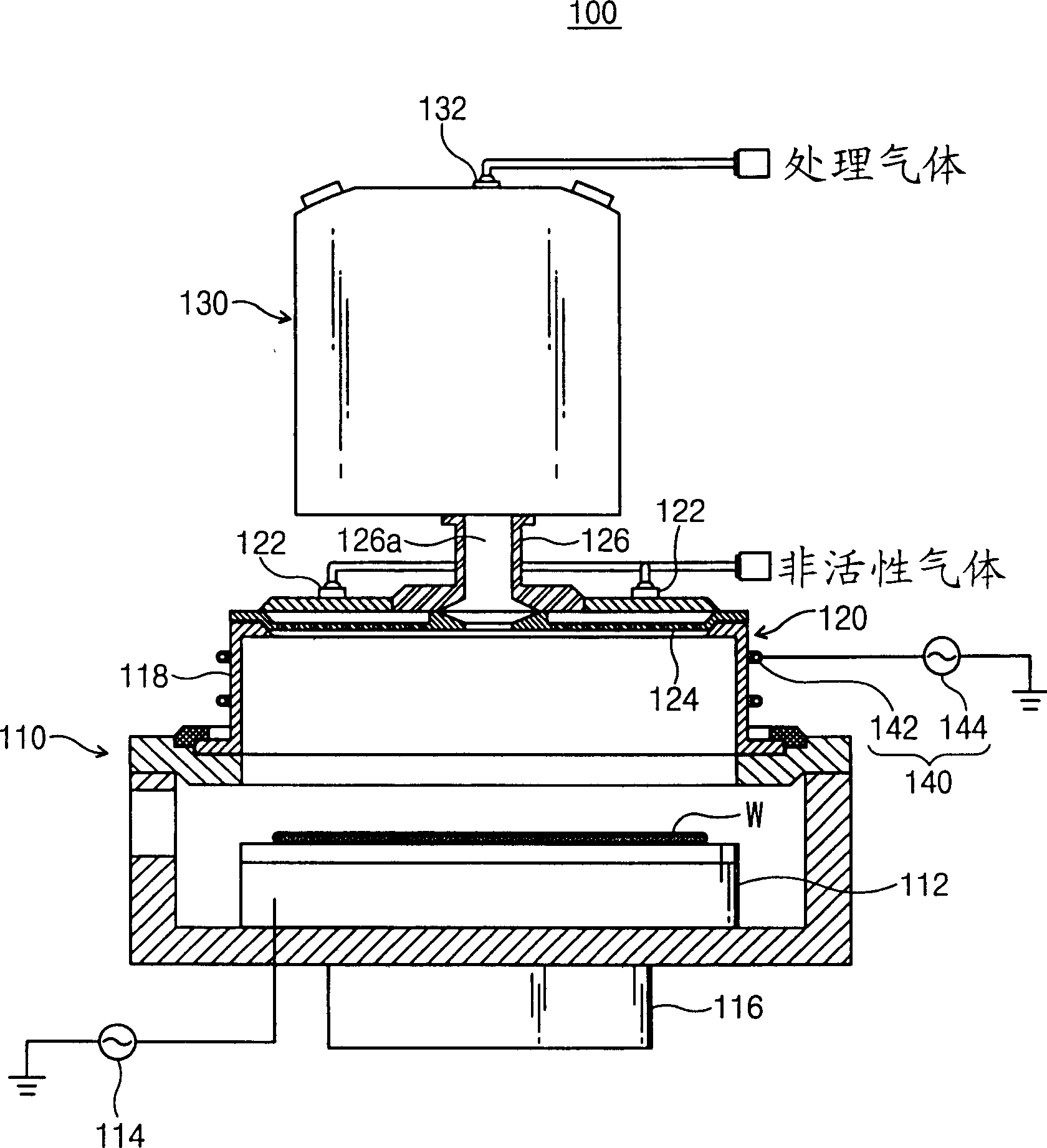 Apparatus and method for treating semiconductor device with plasma