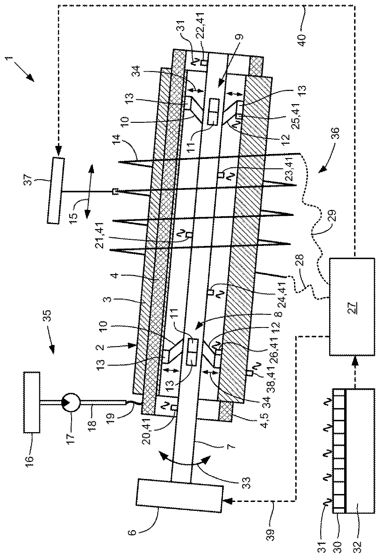 Impregnation device for trickle impregnation of a stator of an electric machine