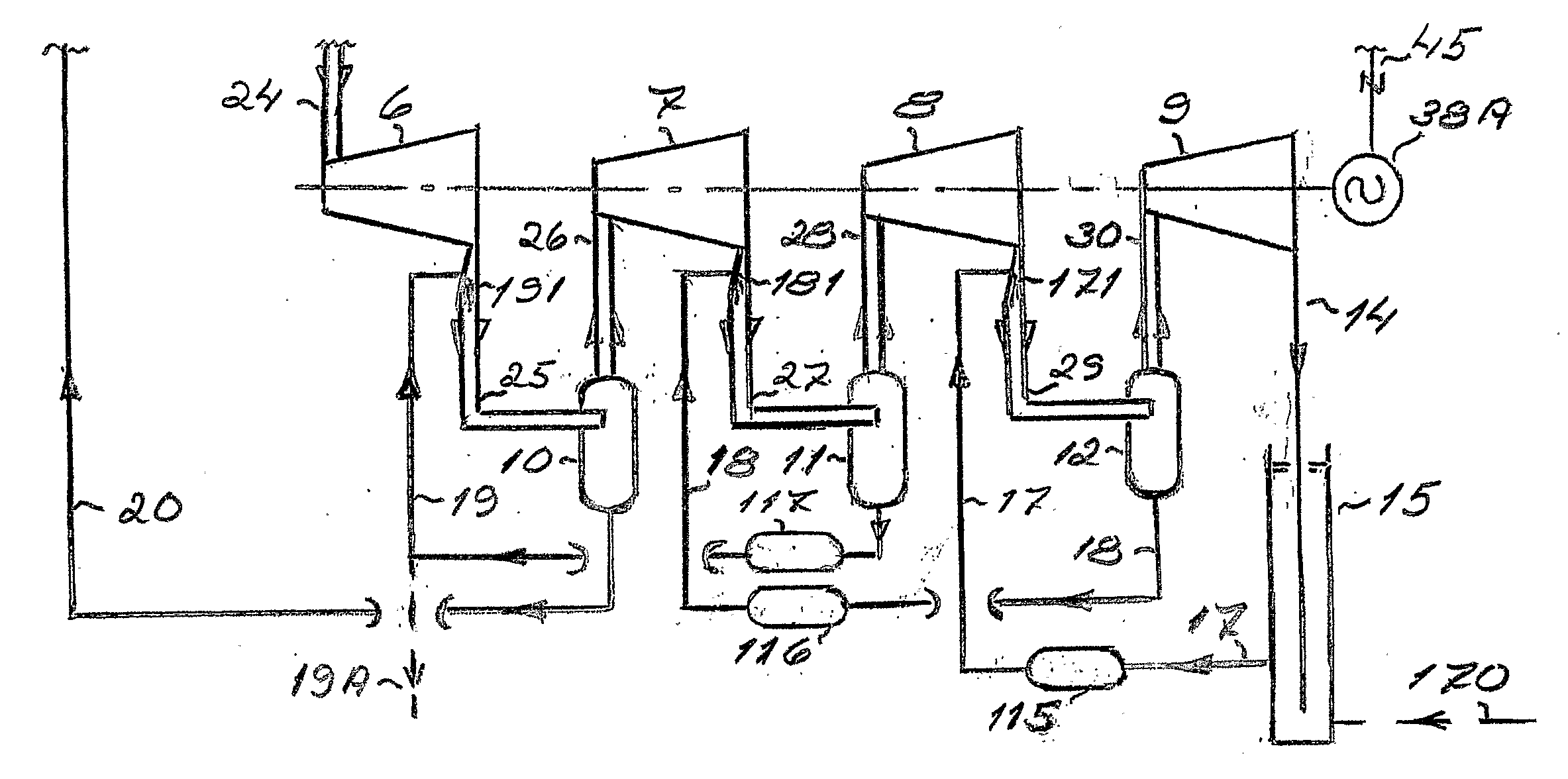 Method and Arrangement for Energy Conversion in Stages