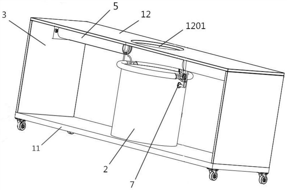 Rapid closing device for defecating nursing bed