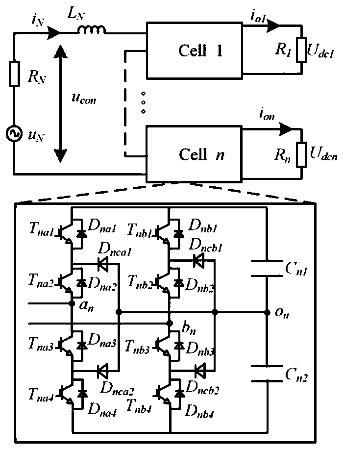 Method for diagnosing IGBT open-circuit fault of single-phase cascaded NPC rectifier
